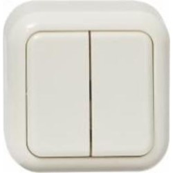 Выключатель двухклавишный Expert Power IP20 без подсветки кремовый HSN-SWP.H3A20G2W1-CR