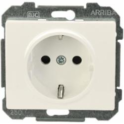 Розетка с заземлением Siemens Iris 2P+Z 16 А 250 В без шторок белый 18524 W