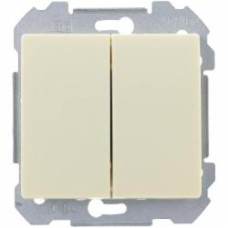 Выключатель двухклавишный Siemens Iris без подсветки кремовый 18509 A