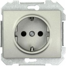Розетка с заземлением Siemens Iris 2P+Z 16 А 250 В без шторок алюминий 18524 MA