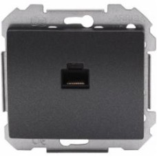 Розетка компьютерная Siemens Iris RJ45 5e сталь нептун 19595 AN
