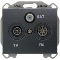 Розетка TV+R+SAT оконечная Siemens Iris сталь нептун 2918 AN
