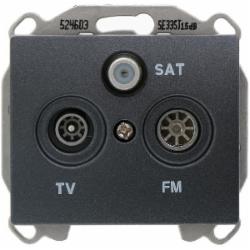 Розетка TV+R+SAT оконечная Siemens Iris сталь нептун 2918 AN