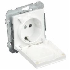 Розетка с заземлением Siemens Line IP44 полярно-белый 5UH10884WH