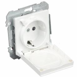 Розетка с заземлением Siemens Line IP44 полярно-белый 5UH10884WH