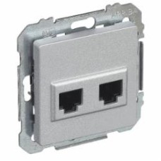 Розетка компьютерная двойная Siemens Line IP20 алюминий 5TG20782AM02