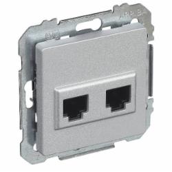 Розетка компьютерная двойная Siemens Line IP20 алюминий 5TG20782AM02