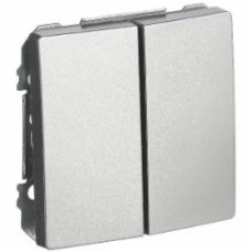 Выключатель двухклавишный Siemens Style без подсветки платина металлик 5TG72701PM00