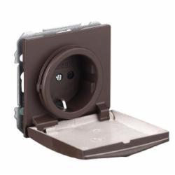 Розетка влагозащищенная с заземлением Siemens Style 2P+Z ШУКО IP20 шоколадный 5UH12884CH