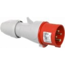 Вилка электрическая силовая с заземлением Legrand 16A 3К+З 415В IP44 серый с красным 555128