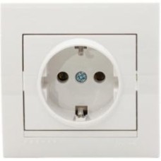 Розетка с заземлением Lezard Deriy 16 А 250 В без шторок белый 702-0202-122 B
