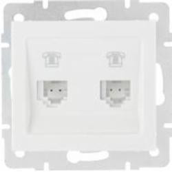 Розетка телефонная двойная Lezard Rain белый 703-0288-138