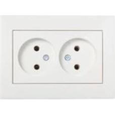 Розетка двойная Lezard Rain крем 703-0303-128B