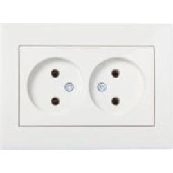 Розетка двойная Lezard Rain крем 703-0303-128B