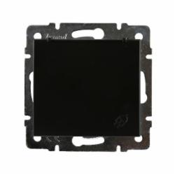 Розетка с заземлением Lezard Rain с крышкой антрацит 703-4288-123B