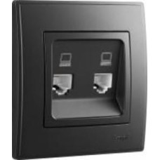 Розетка компьютерная двойная Lezard Lesya антрацит 705-4242-141