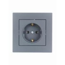 Розетка бытовая с заземлением Lezard Vesna IP20 шефилд грей 742-3488-122B