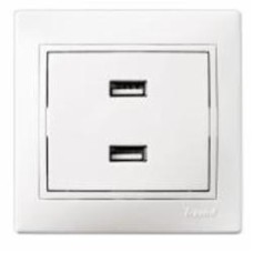Розетка USB Lezard Mira белый 701-0202-192