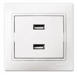Розетка USB Lezard Mira белый 701-0202-192