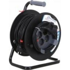 Удлинитель на катушке Electraline +1 розетка 3м с заземлением 5 гн. черный 30 м 49027