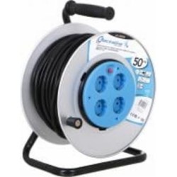 Удлинитель на катушке Electraline с заземлением 4 гн. черный 50 м 49048