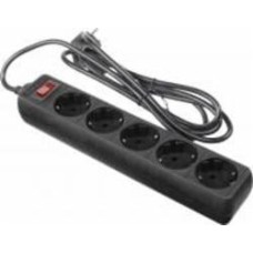 Фильтр-удлинитель Real-el RS-PROTECT с заземлением 5 гн. черный 1,8 м RS-PROTECT 1.8m, black (REAL-E