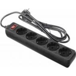 Фильтр-удлинитель Real-el RS-PROTECT с заземлением 5 гн. черный 1,8 м RS-PROTECT 1.8m, black (REAL-E