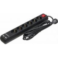 Фильтр-удлинитель REAL-EL RS-PROTECT USB с заземлением 6 гн. черный 3 м RS-6 PROTECT USB, 3m, black (R