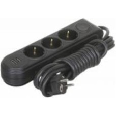 Удлинитель Makel с защитными шторками + USB із заземленням 3 гн. черный 3 м N3811143
