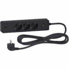 Удлинитель Schneider Electric с заземлением 3 гн. черный 3 м ST943U3B