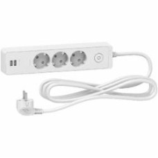 Удлинитель Schneider Electric с заземлением 3 гн. белый 3 м ST943U3W