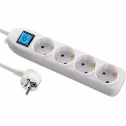 Удлинитель Electraline с заземлением 4 гн. белый 3 м 62051