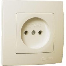 Розетка без заземления Makel Lillium Natural Kare без шторок кремовый 32010022