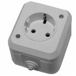 Розетка с заземлением Makel Nemliyer IP20 серый 18108