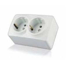 Розетка двойная с заземлением Erste Country IP20 белый 8005-52,W