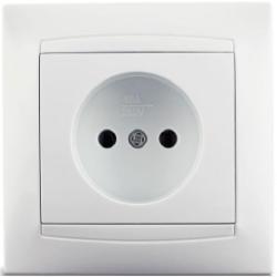 Розетка без заземления Erste Prestige без шторок белый 9206-46,W Розетка без заземления Erste Prestige без шторок белый 9206-46,W