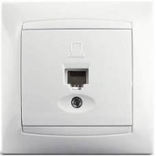 Розетка компьютерная Erste Prestige белый 9206-61,W