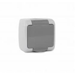 Розетка 1 с заземлением Erste Outdoor IP65 белый E8005-42