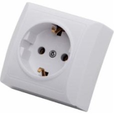 Розетка с заземлением UP! (Underprice) без шторок без крышки белый 2211 WHITE