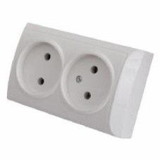 Розетка двойная двойная без заземления UP! (Underprice) IP20 белый 2212 WHITE