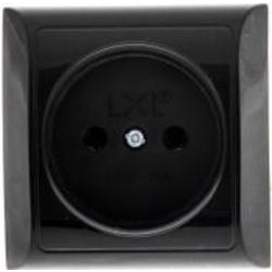 Розетка без заземления UP! (Underprice) без шторок без крышки черный 2205 BLACK