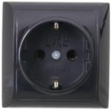 Розетка с заземлением UP! (Underprice) IP20 черный 2210 BLACK