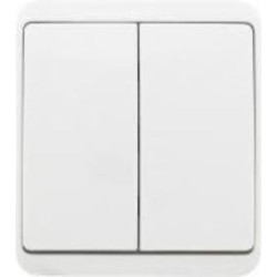 Выключатель двухклавишный HausMark Domo без подсветки белый HSN-SWP.H3C20G2W1-WH