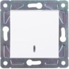 Выключатель одноклавишный одноклавишный HausMark Alta с подсветкой белый SNG-SWP.SQ20MG1W1L-WH