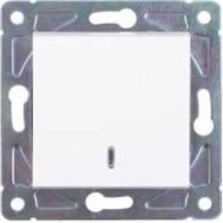 Выключатель одноклавишный одноклавишный HausMark Alta с подсветкой белый SNG-SWP.SQ20MG1W1L-WH