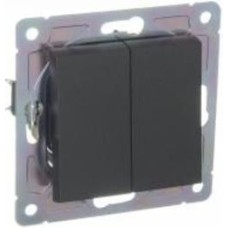Двухклавишный HausMark Alta без подсветки черный SNG-SWP.SQ20MG2W1-BK