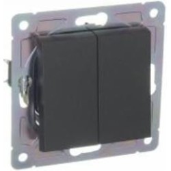 Двухклавишный HausMark Alta без подсветки черный SNG-SWP.SQ20MG2W1-BK