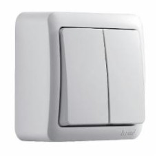 Выключатель двухклавишный Lezard Viola белый 751-0200-101