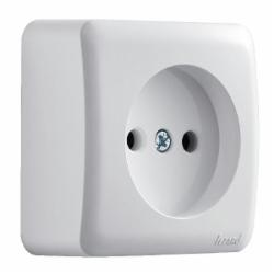 Розетка без заземления Lezard Viola без шторок без крышки белый 751-0200-121В