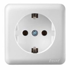 Розетка с заземлением Lezard Viola без шторок без крышки белый 751-0200-122B